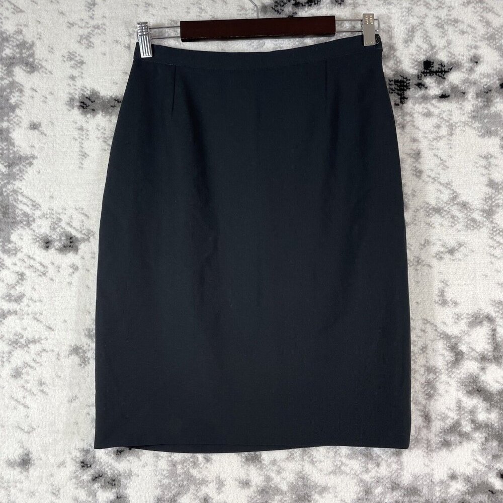Giorgio Armani Skirt Womens Size 42 (28 Waist) Designer Pure Wool Midi Office
